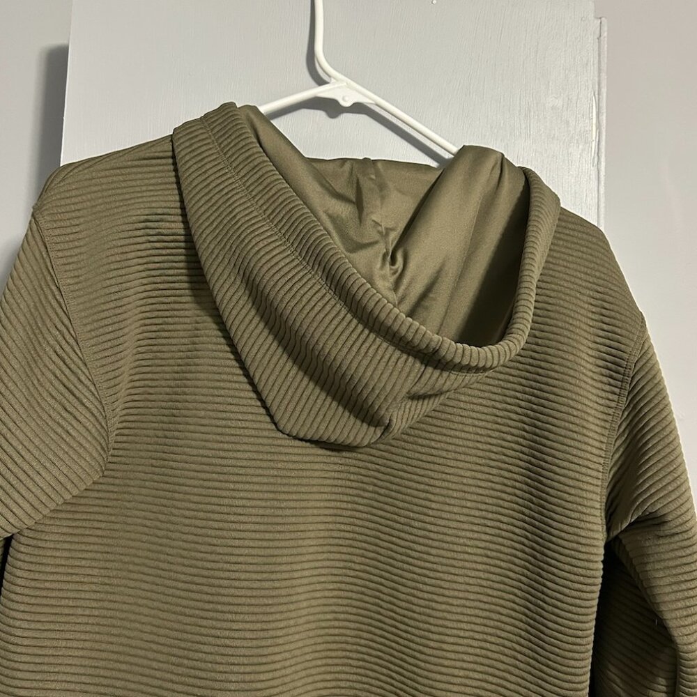 DKNY Women's Tech Ottoman Full-Zip Hoodie Sweatshirt Jacket Olive Size XS - Picture 10 of 12